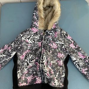 Girls fur jacket youth size Large